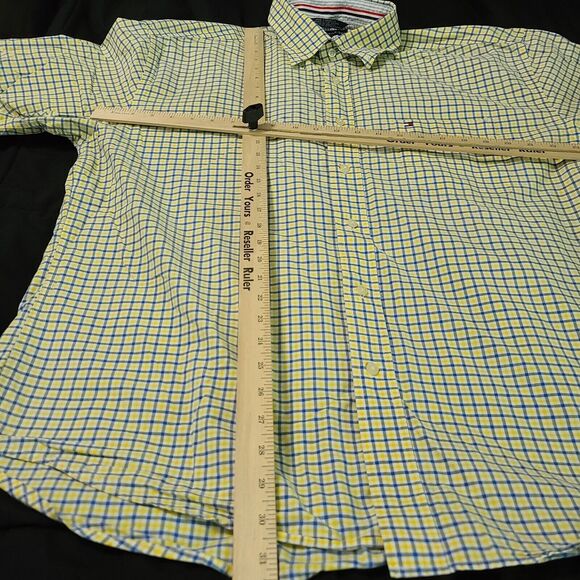 Tommy Hifiger Mens Button Up Multicolor Size XL Cotton Short Sleeve Logo Collar - Picture 4 of 12